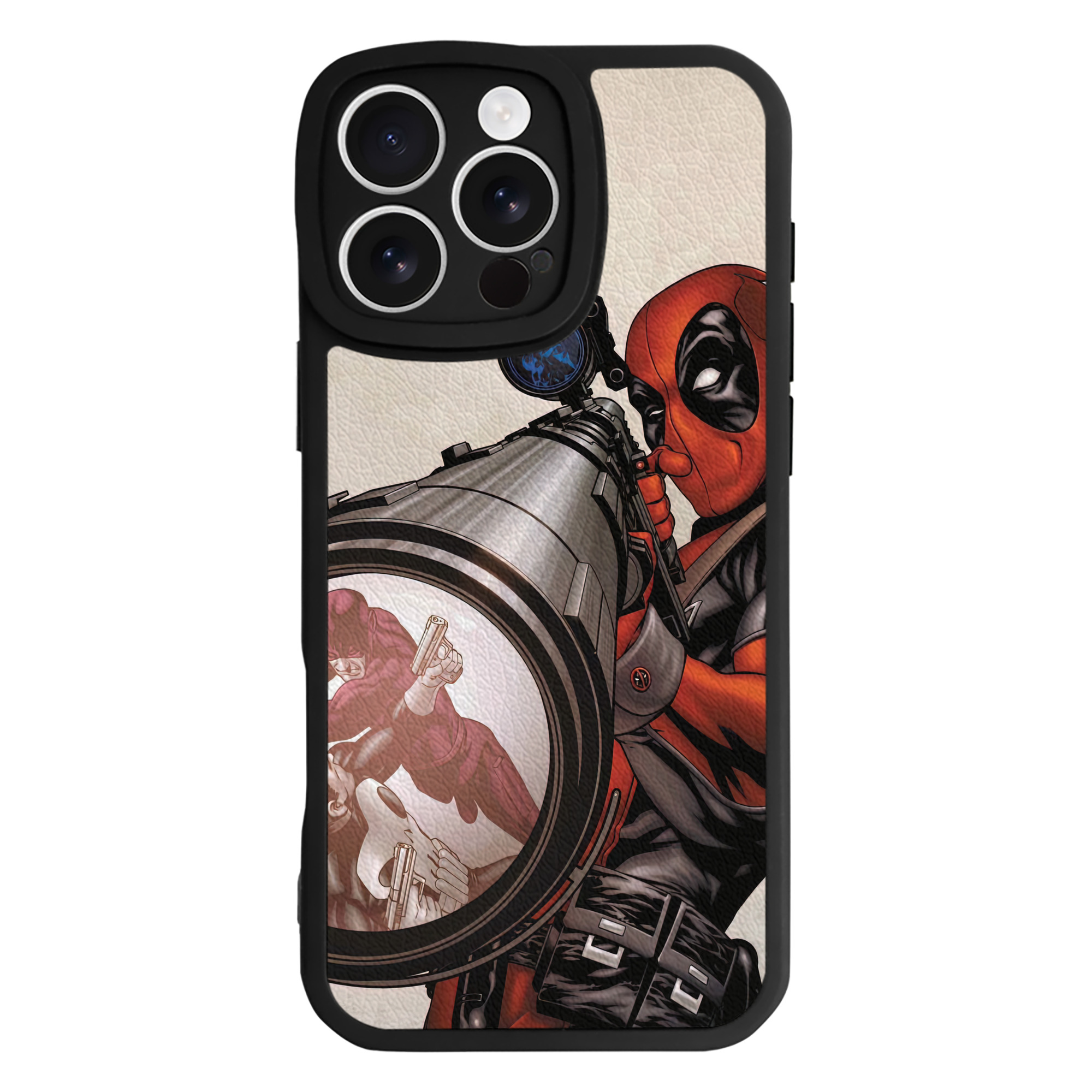 （画像用） Deadpool デッドプール 【iPhone 16シリーズ対応】シリコンスマホケース（レザー調） 材質：シリコン